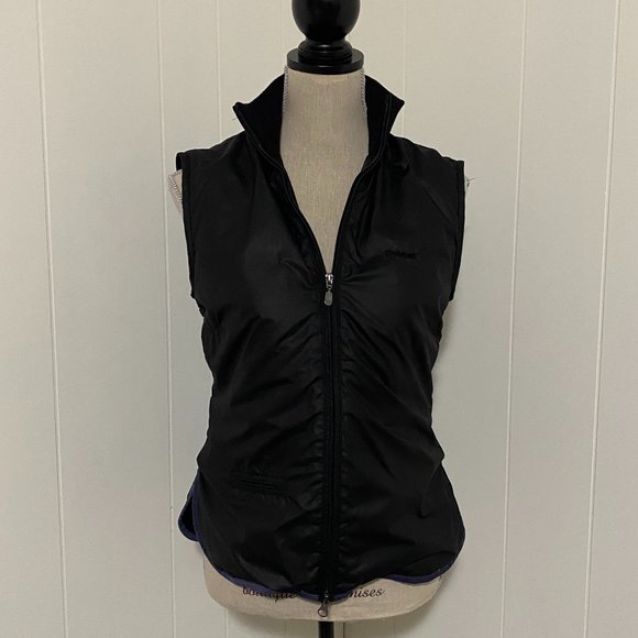 Belstaff Jackets & Blazers - Belstaff Silver Label Black Coated Zip Up Vest Navy Trim Sz 44 (US 10/L)